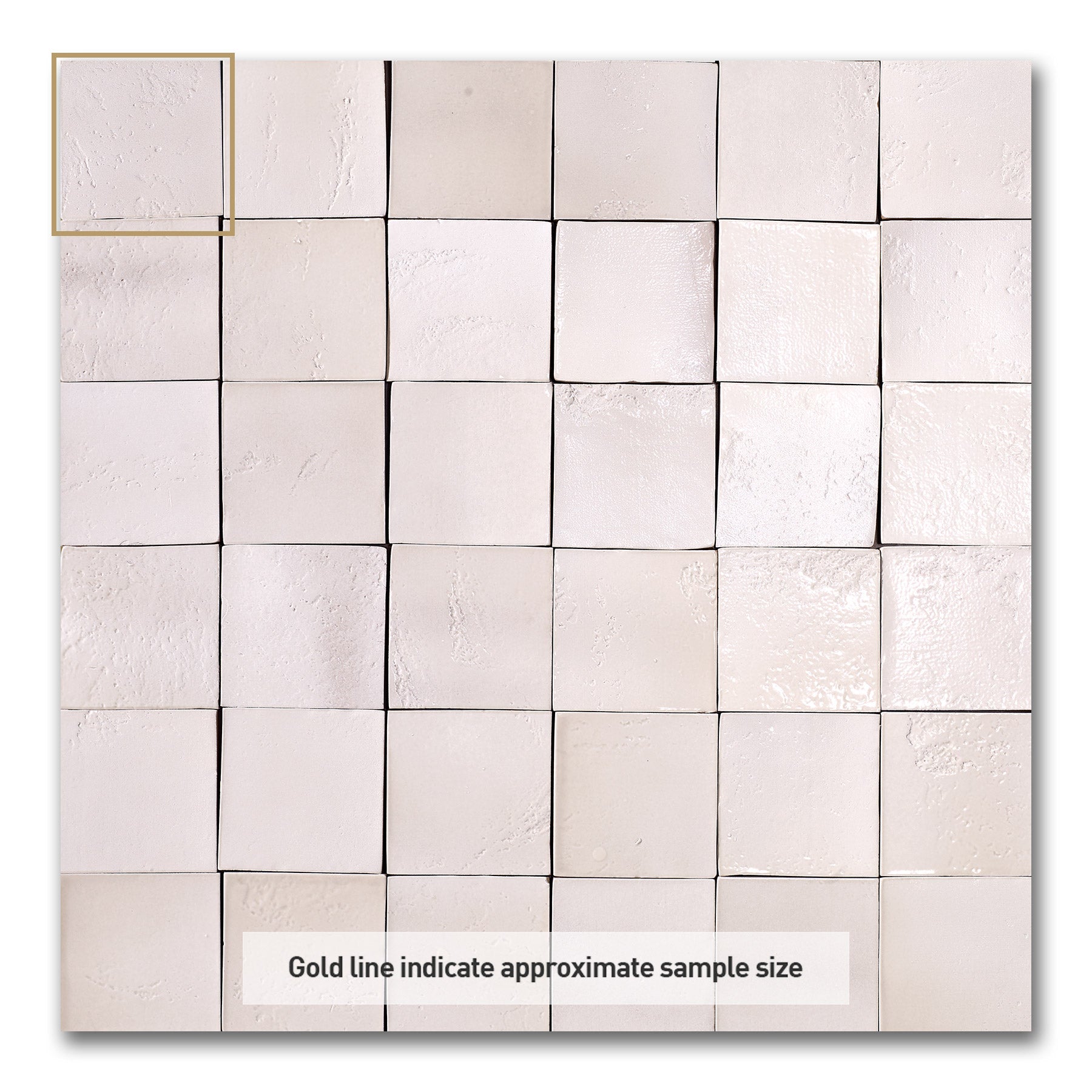 Vietri Sandy Beige 100x100 Gloss Zellige Square Hand Made Tile