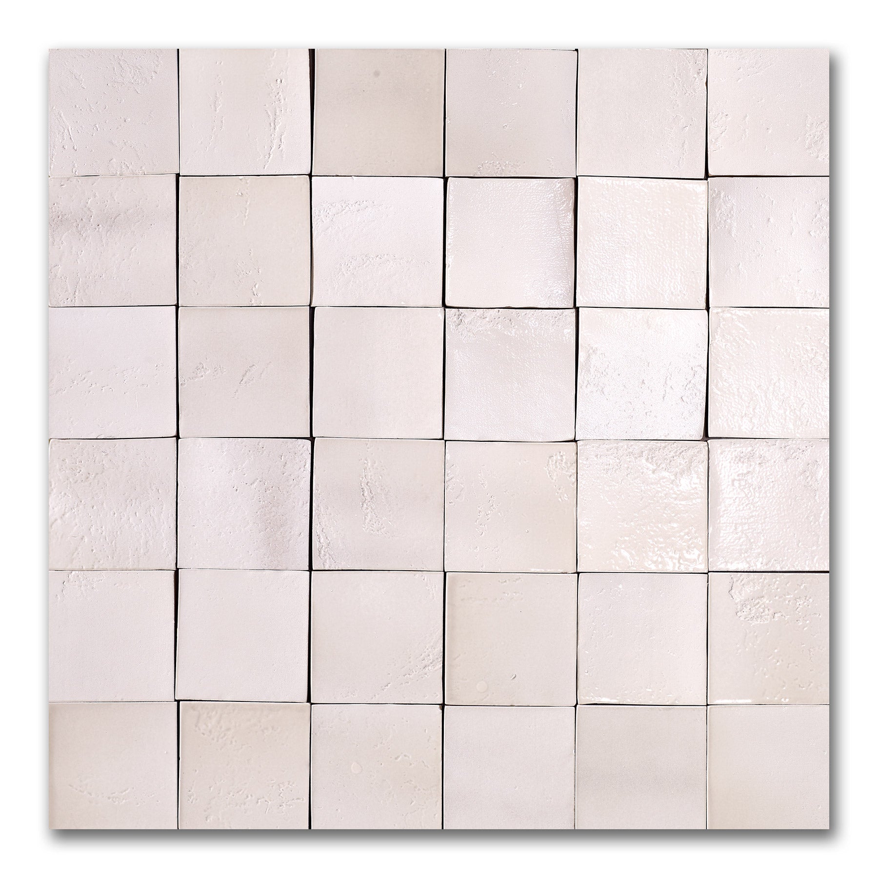 Vietri Sandy Beige 100x100 Gloss Zellige Square Hand Made Tile