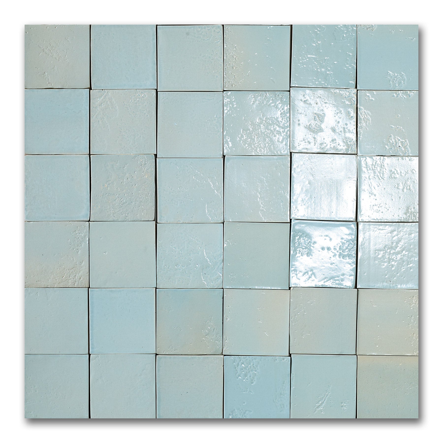 Vietri Seafoam Blue 100x100 Gloss Zellige Square Hand Made Tile