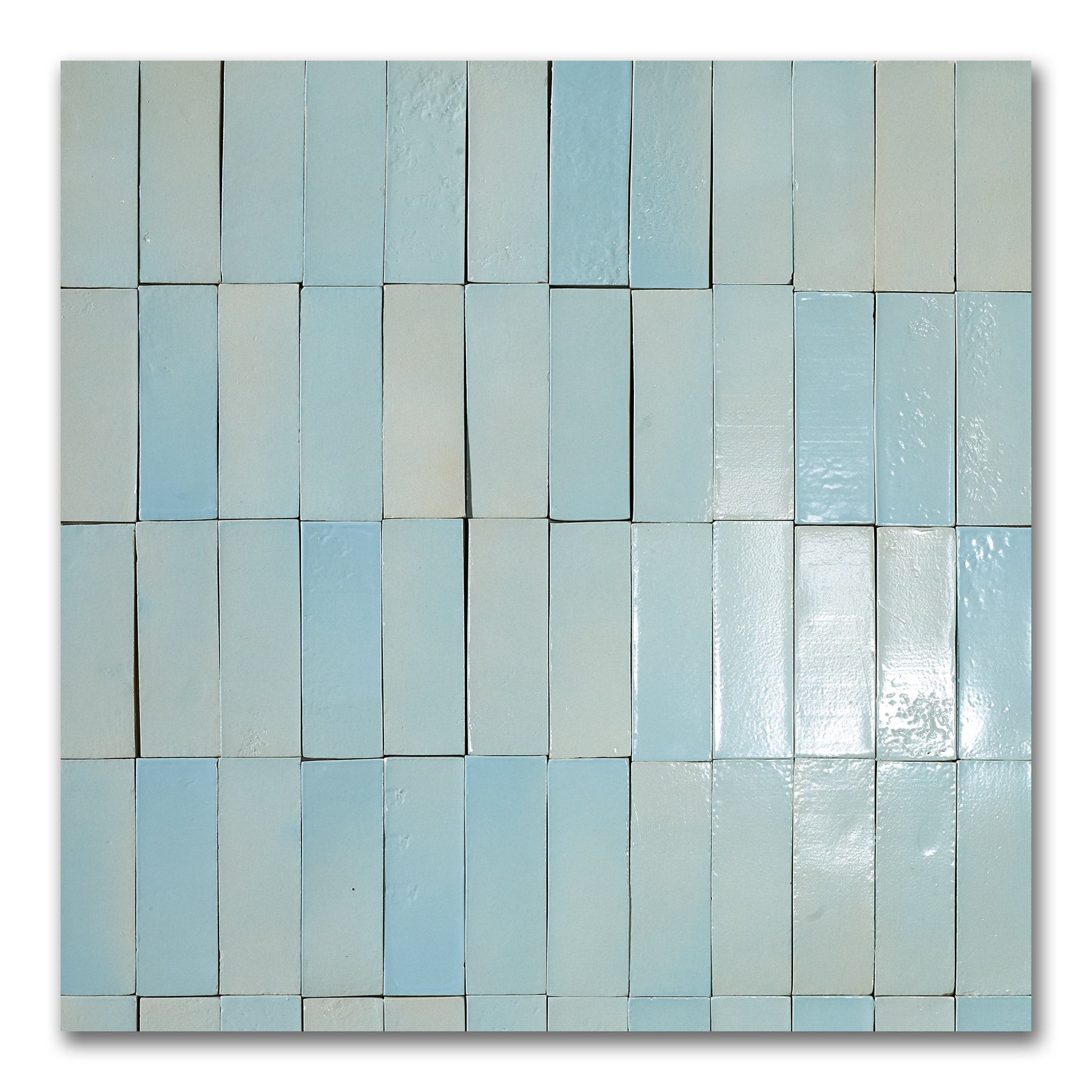 Vietri Seafoam Blue 150x50 Gloss Zellige Subway Hand Made Tile