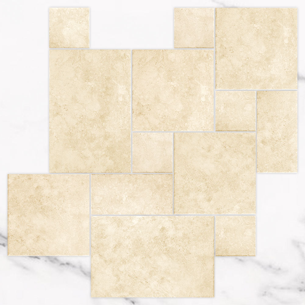 Salute Gold French Pattern Sandstone Look Porcelain Tile