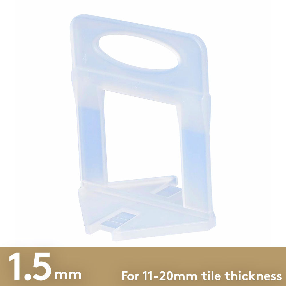 Tile Levelling Clips - 1.5mm for 11-20mm Tile Thickness - Bag of 100