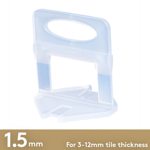 Tile Setting Clips Tile Levelling Clips - 1.5mm for 3-12mm Tile Thickness - Bag of 100