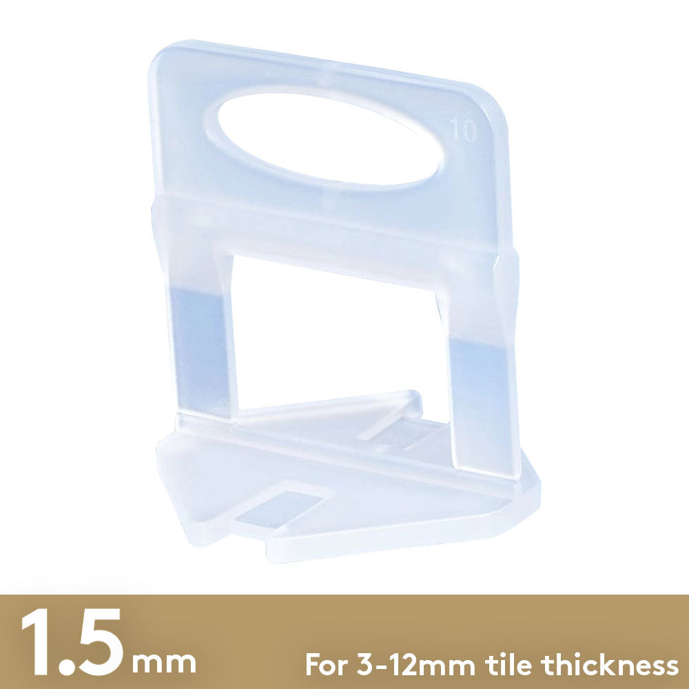 Tile Levelling Clips - 1.5mm for 3-12mm Tile Thickness - Bag of 100