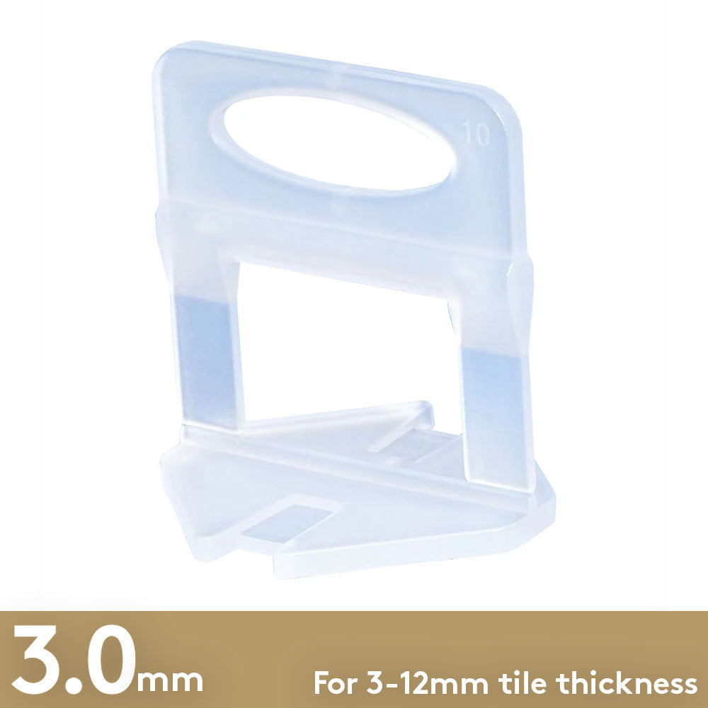 Tile Levelling Clips - 3.0mm for 3-12mm Tile Thickness - Bag of 100