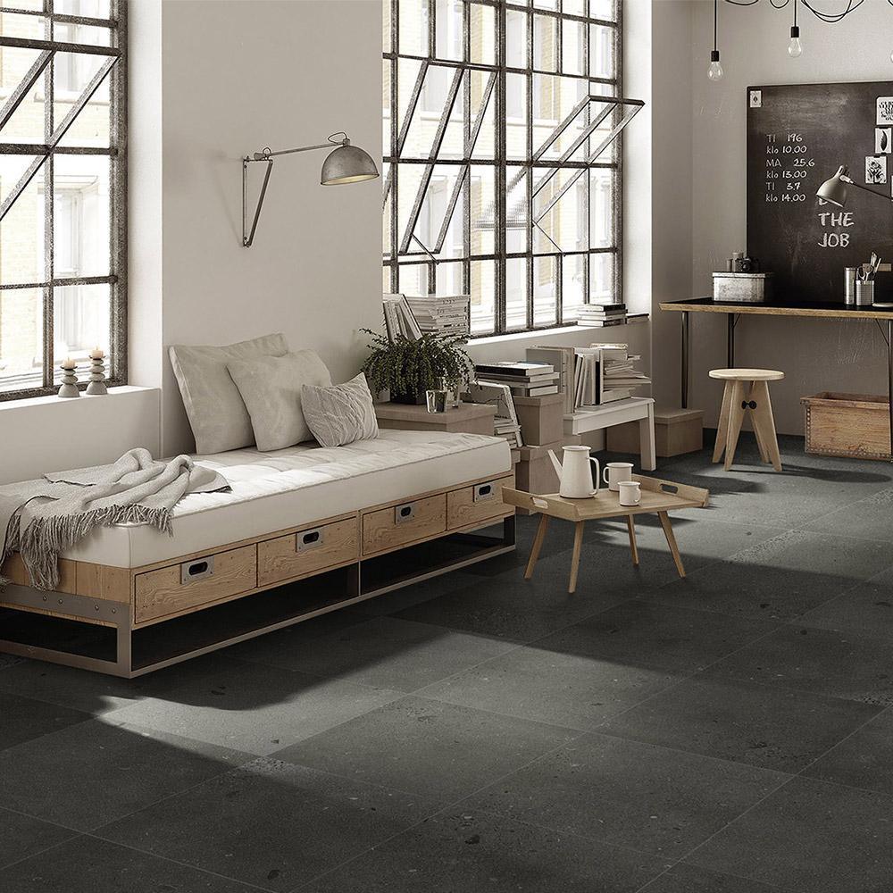 Berlin Charcoal 600x600 Lappato Porcelain Tile - Tile Lane