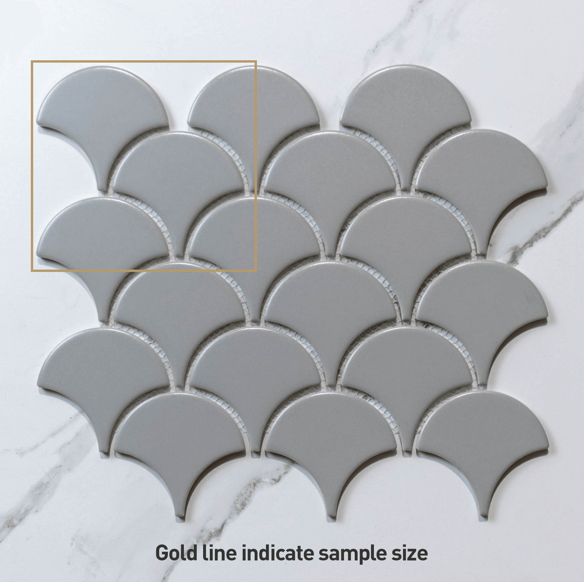 Crystal Grey 74.5x70 Matt Fish Scale Tile - Tile Lane