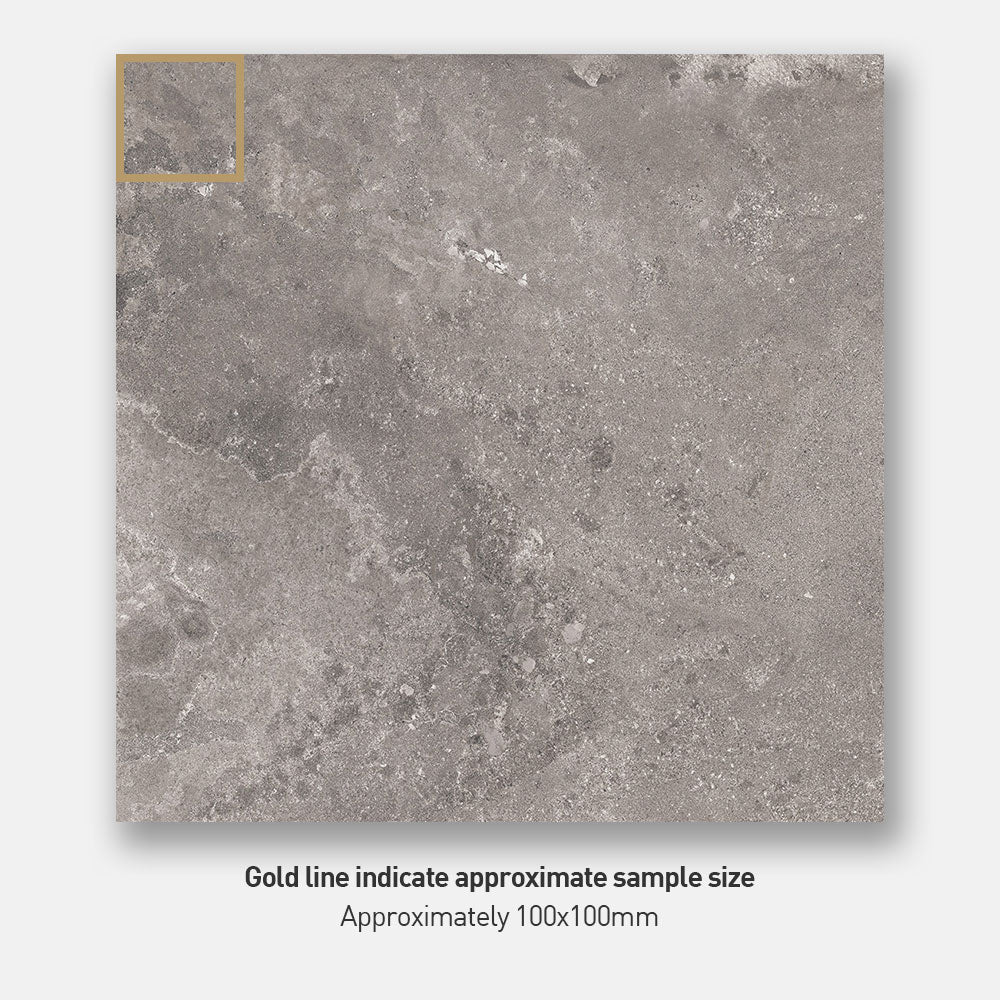 Evolene Grey 600X600 Satin Finish Concrete Look Porcelain Tile