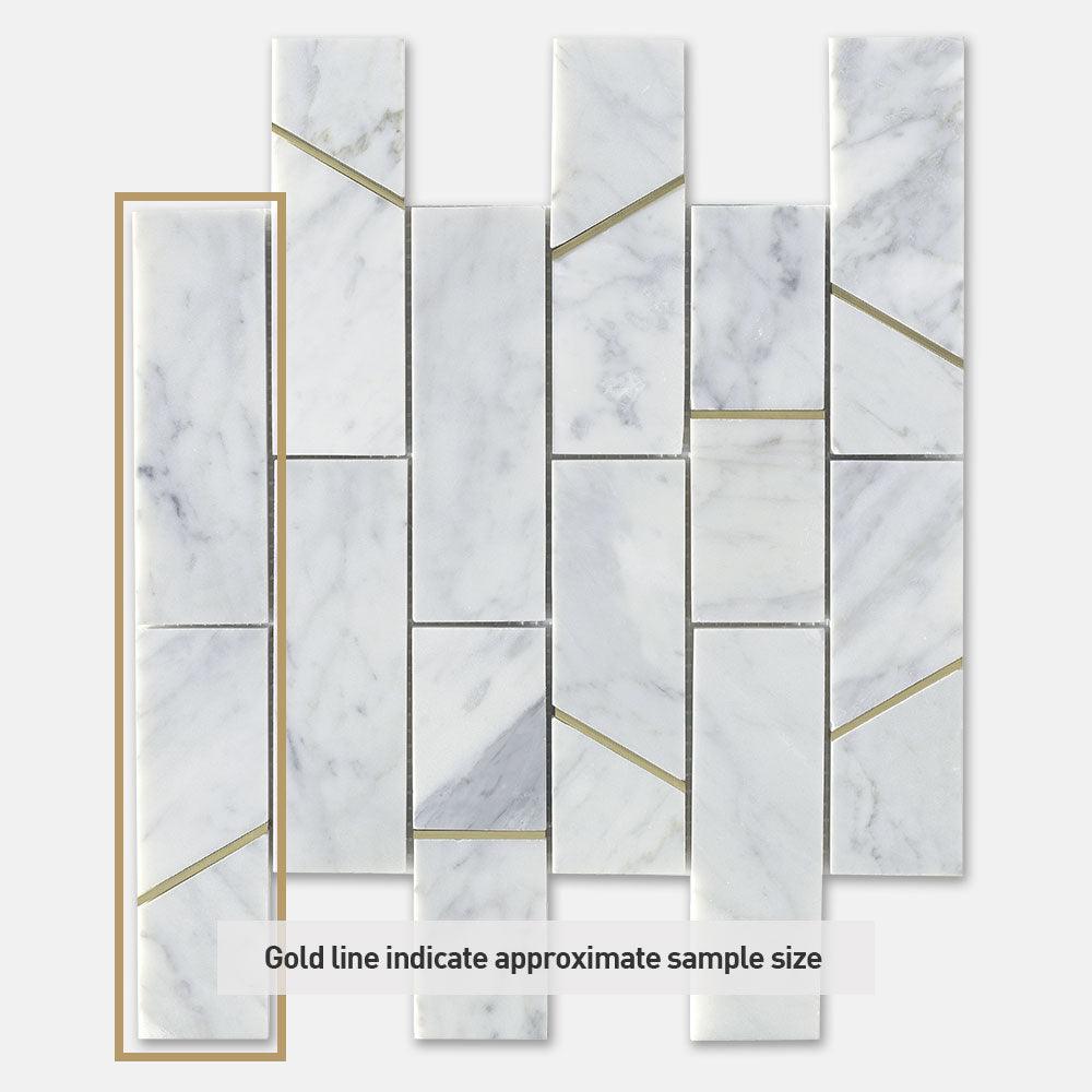 Fifth Ave Barres Carrara Honed Marble Mosaics (per sheet) - Tile Lane