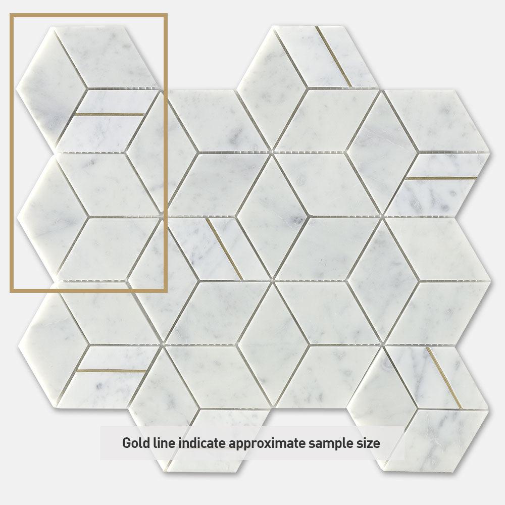 Fifth Ave Diamant Carrara Honed Marble Mosaics (per sheet) - Tile Lane