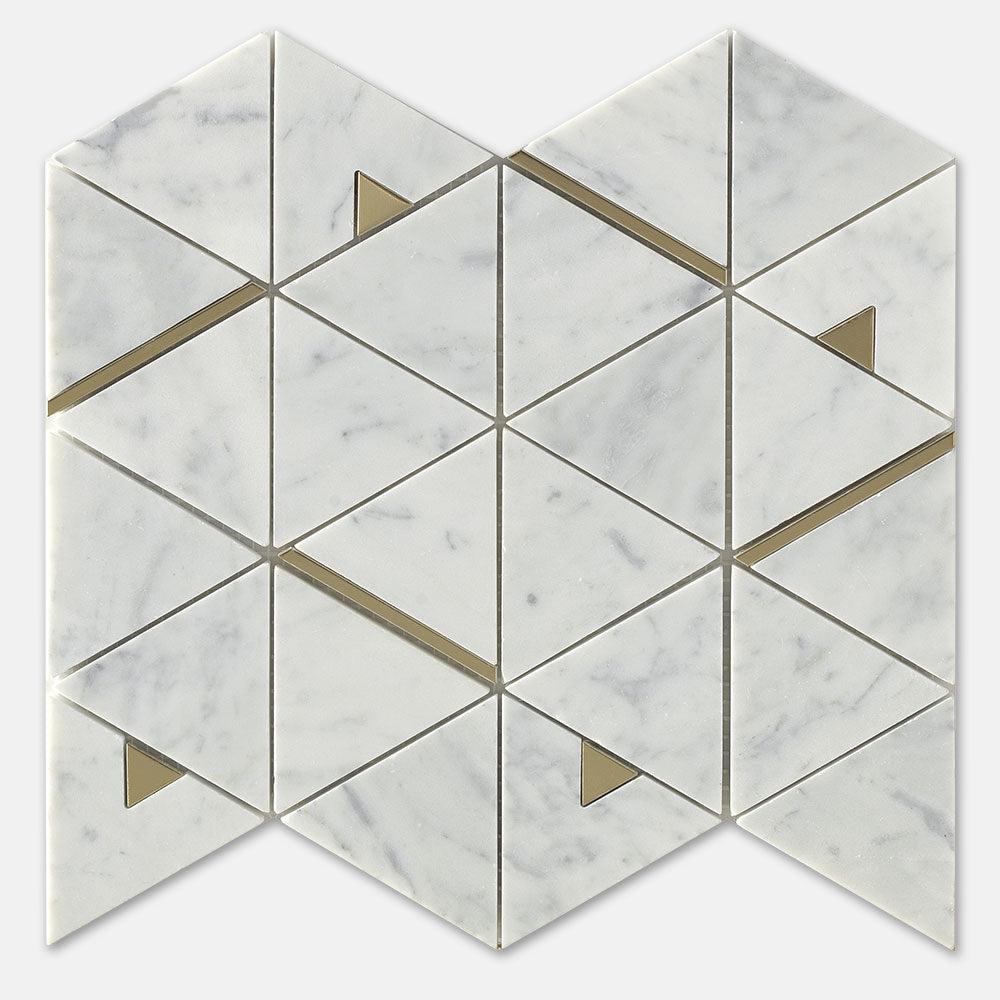 Fifth Ave Formes Carrara Honed Marble Mosaics (per sheet) - Tile Lane