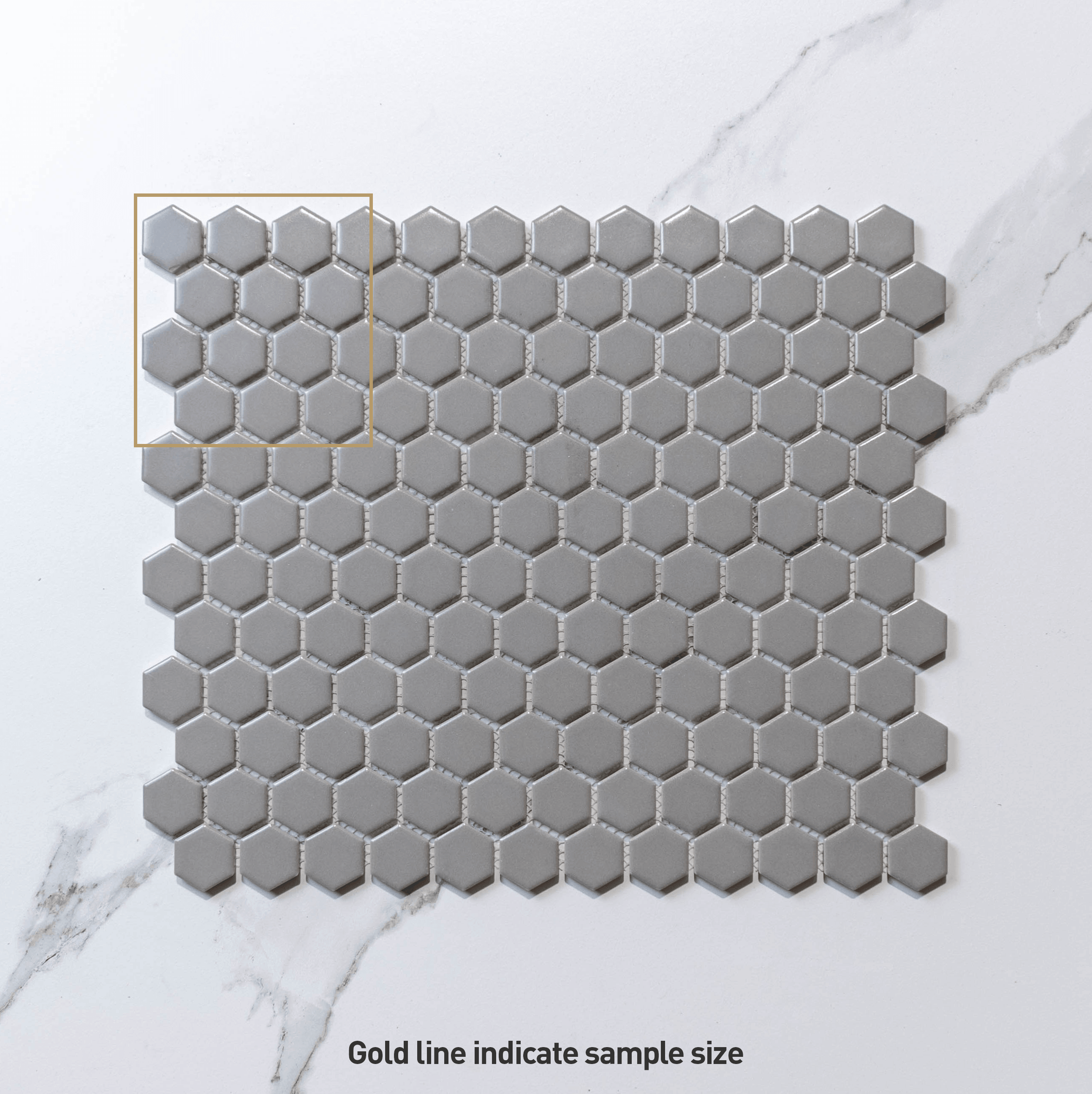 Hive S Grey  23x26 Matt Hexagon Mosaic Tile - Tile Lane