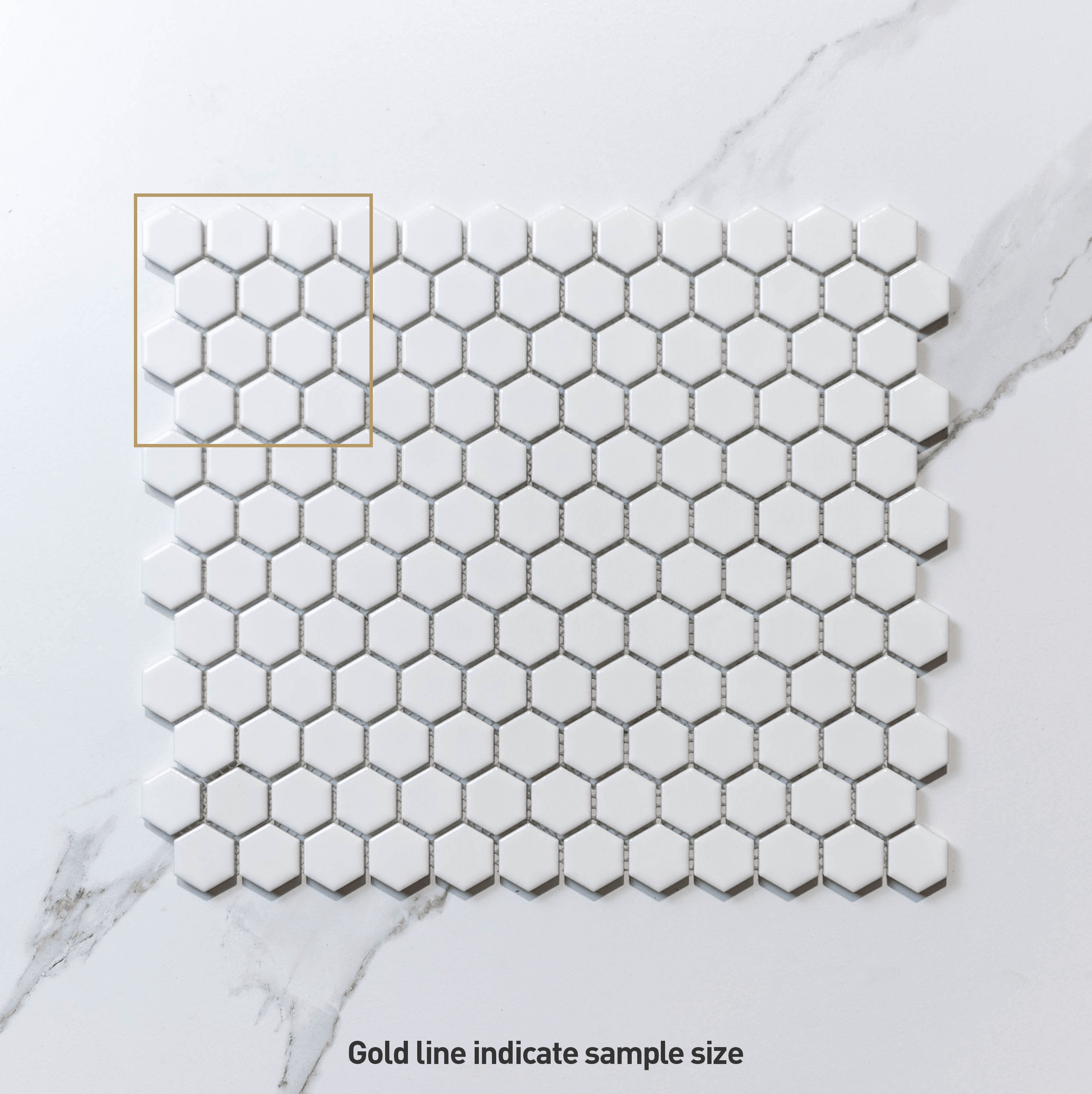 Hive S White 23x26 Gloss - Hexagon Mosaic Tile - Tile Lane