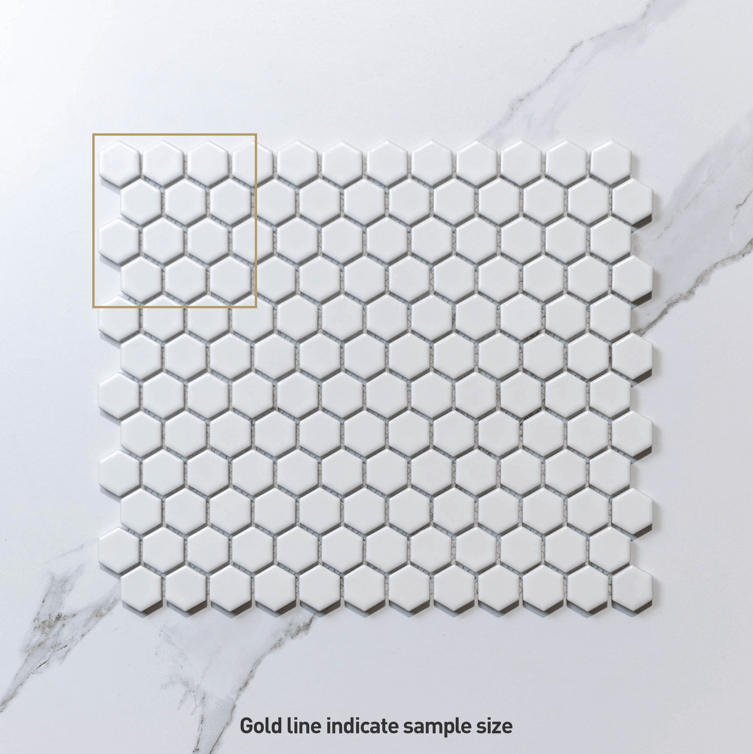 Hive S White 23x26 Matt - Hexagon Mosaic Tile - Tile Lane