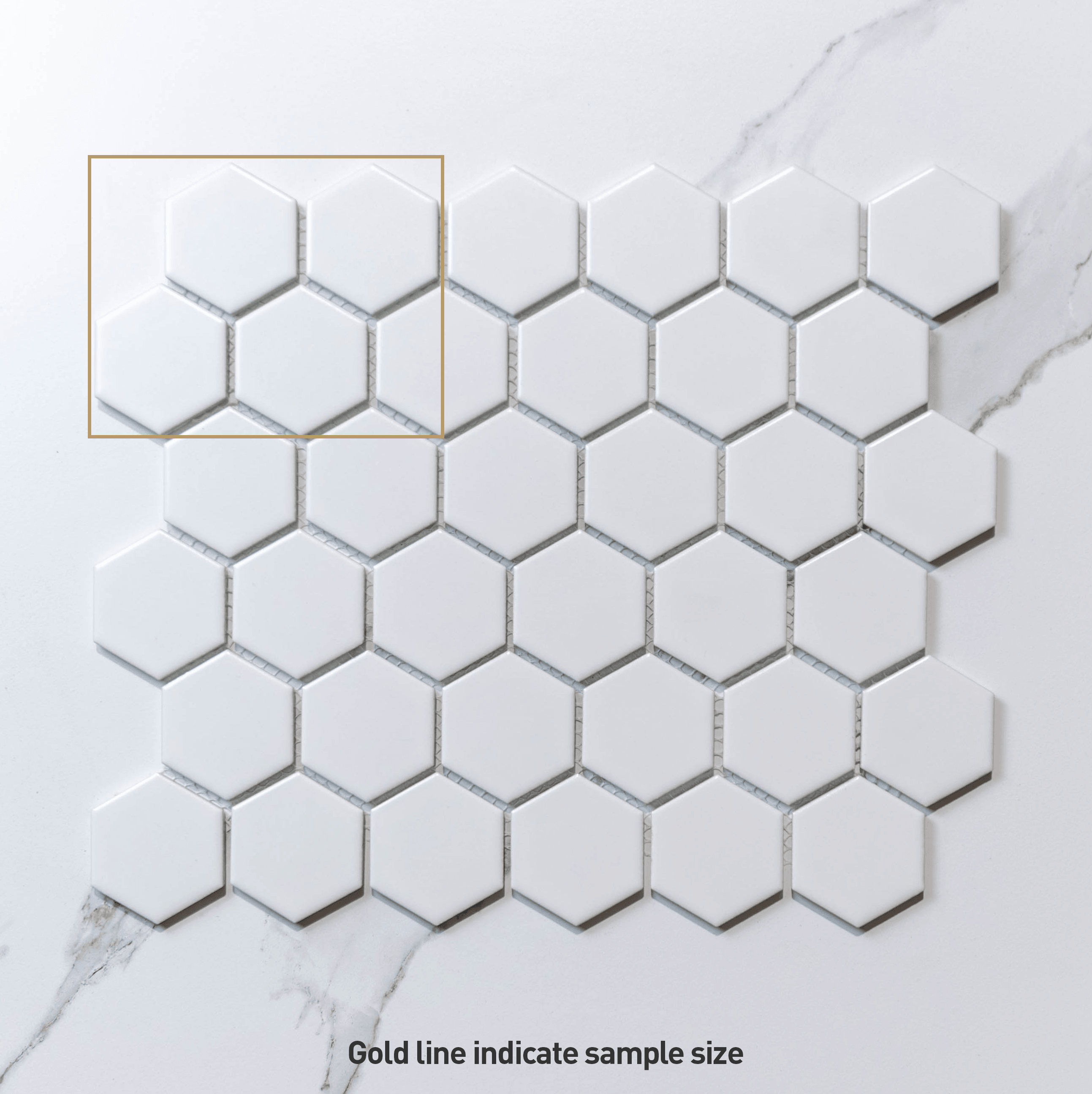 Hive M White 51x59 Gloss - Hexagon Mosaic Tile - Tile Lane