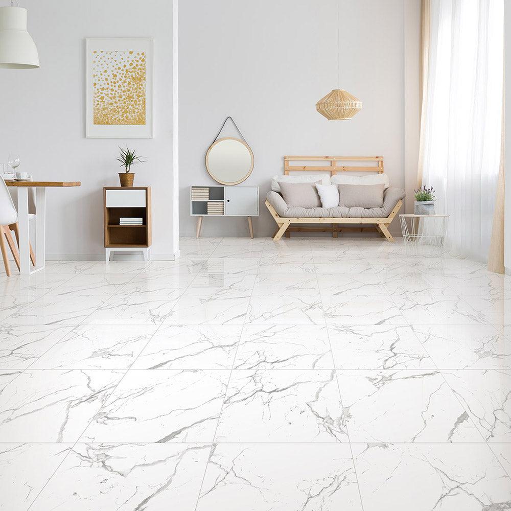 Venice Carrara 600X600 Polished Porcelain Tile - Tile Lane