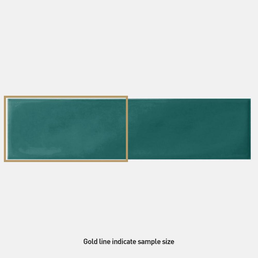 Metro Dark Green Wave 68x280 Matt Subway Tile - Tile Lane