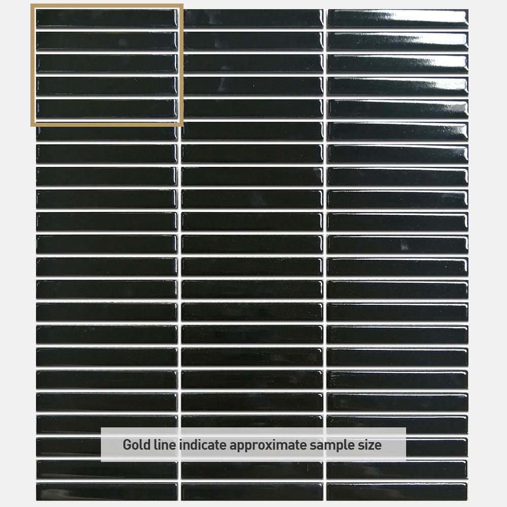 Nara Black Kit Kat Gloss Mosaic Tile - Tile Lane