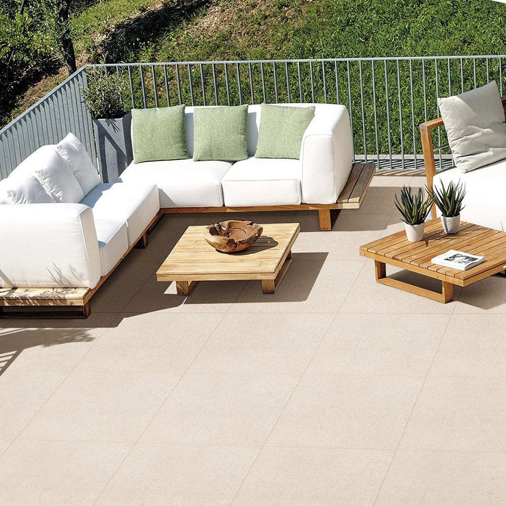 Prague Cream 350X600X20 Bullnose External Porcelain Tile - Tile Lane